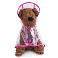 Pet Dog Raincoat Transparent Plastic Fashion Rain Poncho for Small to Medium Dogs