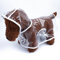 Pet Dog Raincoat Transparent Plastic Fashion Rain Poncho for Small to Medium Dogs