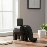 Geometric Elephant Pencil Holder Faceted Phone and Pen Holder Multifunctional Resin Desktop Organizer