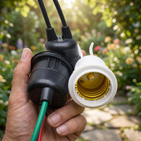 Pendant Light Fitting for Garden Light and Porch Light, Heat Resistant PVC Bulb Holder for Shed Light, 240V Light Holder without Cable, 1 Pack