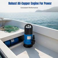 Automatic Submersible Sewage Pump, Plastic Frame, 220V, Home and Boat Drainage