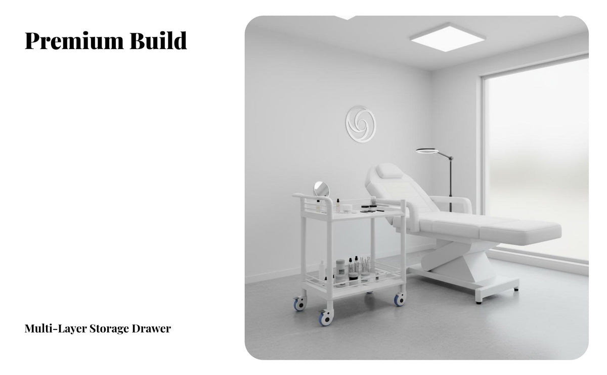 Beauty Salon Service Cart Locking Wheels Beauty Salon Trolley Sturdy Material Instrument Storage Trolley for Beauticians, Oral Health Facility