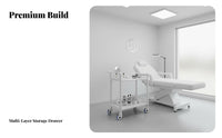 Beauty Salon Service Cart Locking Wheels Beauty Salon Trolley Sturdy Material Instrument Storage Trolley for Beauticians, Oral Health Facility