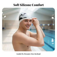 Silic Single Swim Cap Comfortable Fit Large Size Swim Cap High Waterproof Swimming Hat for Adults, Swimmers, Water Sports, Training, Bathing