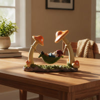 Gnome Statue with Swing Whimsical Gnome in Swing Figurine Hand-Painted Decoration Waterproof for Gardeners, Flower Bed