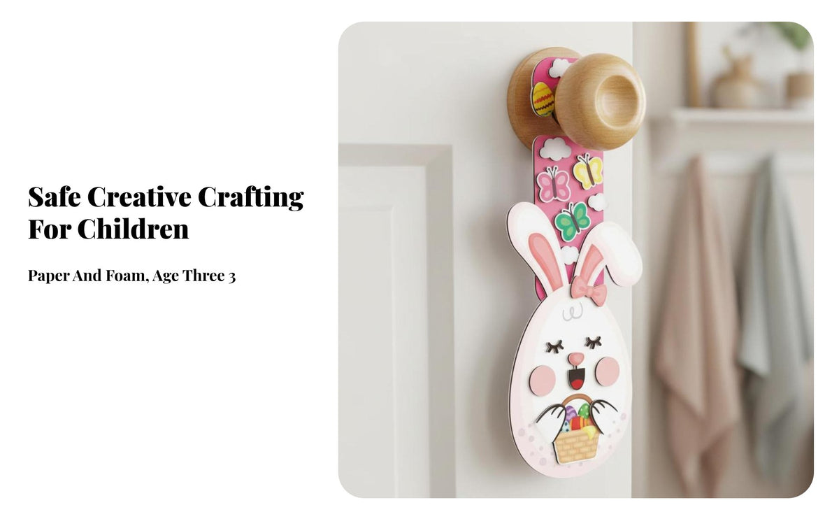 Easter Door Hanger Set Three-Dimensional Layered Design DIY Kit Easy to Assemble Holiday Craft for Children, Home Activities, Room Decoration
