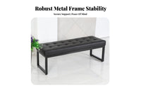 Upholstered Long Bench Light Luxury design Padded Bench with Metal Legs Minimalist Design Thick Comfortable pad for Entryway