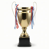 Trophy Cup Metal Trophy Cup with Ribbon Classic Polished for Winners, Sports Tournaments, Competitions