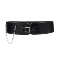 Easy to Match Wide Waist Belt Stretchy Wide Elastic Belt Decorative Chain Fashion Accessory for Women