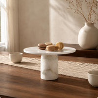 Marble Pedestal Tray Minimalist Pedestal Tray Food Surface House Decoration for Dining Table