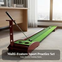 Putting Mat with Putting Sphere Return Sturdy Wood Frame Indoor Putting Mat Great Gift Easy to Assemble