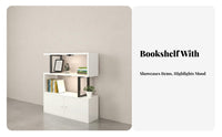 Retail Display Cabinet with Doors Space-Saving Design Freestanding Product Display Unit Sturdy Steel Frame Multi-Tier Storage Shelf for Cosmetic Shop