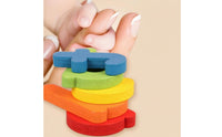 Colorful Wooden Spelling Game Painted Finish Wooden Word Builder Rounded Shapes Letter Recognition Game Smooth Edges for Children
