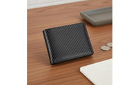 Large Capacity Bifold Carbon Fiber Wallet ID Window Men's Bifold Wallet Personal Accessory