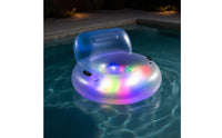 With Backrest Inflatable U-Shaped Water Seat Heavy Duty PVC Light up Pool Chair Easy to Inflate Glowing Pool Buoyant Seat Sofa Long-Lasting for Adults, Beach, Lake, Vacation