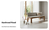 hardwood Wood Rectangular Table with Seating Multi-Purpose Long Rectangular Table with Matching Bench adaptable Use Dining Set Minimalist Design for Tea Lovers, Apartment Dwellers, Homeowners, Living Room, Home Office, Kitchen, morning dining area