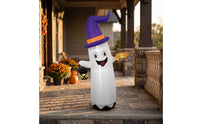 Outdoor Inflatable Ghost with Witch Hat Spooky Inflatable Ghost Festive Halloween Decor Easy for Yard, Lawn, Porch