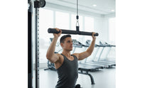 Straight Bar Handle with Strap Heavy-Duty Cable Machine Handle Non-Slip Textured for Fitness Enthusiasts, Strength Training