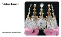 Bridal Crown Handmade Bridal Headpiece Crystal Queen Crown Luxurious Design Vintage Design Tiara Sparkling for Weddings, Wedding