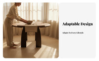 Space-Saving Extendable Extension Panel Table Retro Aesthetic Foldable Dining Table with Storage Convertible Shape Kitchen Furniture Multifunctional for Small Apartment Dwellers, Families, Homeowners, Living Room, Home Gatherings