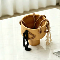 Decorative Flower Vase Pedestal Vase Gift Rope Trim