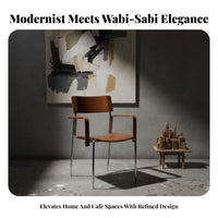 Modernist Inspired curved Frame Side Chair Wabi-Sabi Aesthetic Fabric Side Chair Minimalist Design Seating Furniture distinctive-look for Cafe Owners, Interior Designers, Homeowners, Dining Room, Restaurant, Kitchen, Reception Area
