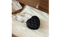 Parent-Child Matching Quilted Chain Purse Lightweight Chain Strap Lipstick Bag Easy to Clean Quilted Heart Bag Zipper Closure for Toddlers