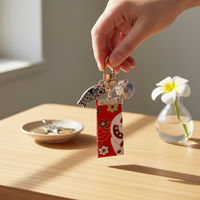 Ceramic Lucky Cat Keychain with Tassel for Bags and Car Keys