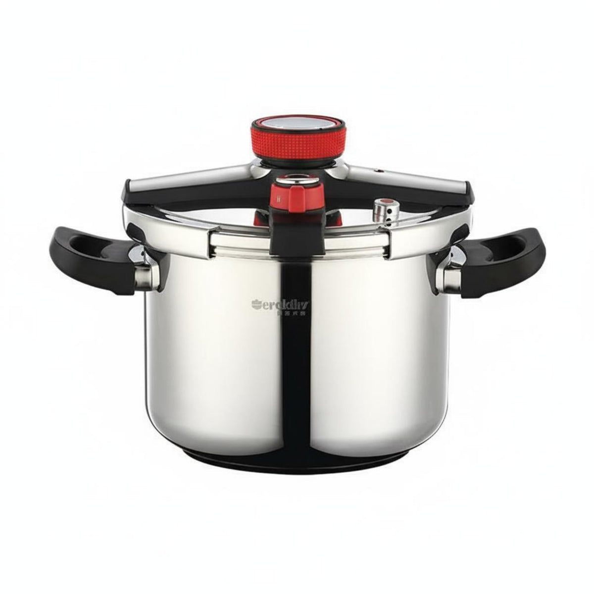 Gas and Induction Compatible Stainless Steel Pressure Cooker Multiple Safety Features Stainless Steel Pressure Pot Even Heat Distribution Single-Hand Opening Cooker Anti-Scald Handles for Home Cooks, Families