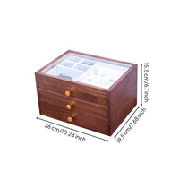 3 layer Jewelry Storage Box Large Capacity Wooden Jewelry Organizer Solid Wood Necklace Holder for Women, Girls