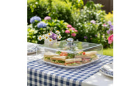 rectangle Dish Cover with Knob Transparent Cake Dome Dustproof Cake Cloche for Kitchen