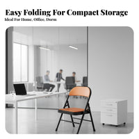 Foldable Backrest Chair Easy Storage Metal Frame Folding Chair Sturdy and Hard-Wearing for Students, Office Workers, Conference Room, Meeting Rooms