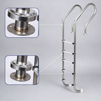 5-Step Pool Ladder Rust-Resistant Stainless Steel Pool Ladder Non-Slip for Swimmers, in-Ground Pools