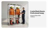 Firefighter Gear Rack 360° Rotating Turnout Gear Stand Double-Sided Design Fire Uniform Storage Rack for Firefighters, First Responders, Locker Room