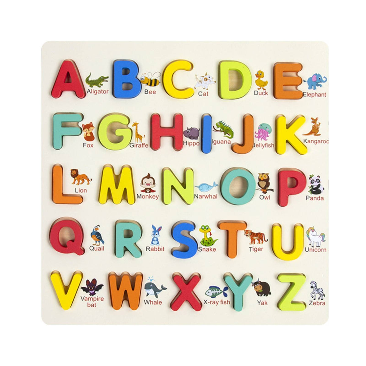 Early Learning Board with 3D Pieces Educational Puzzle Board Sensory Wooden Puzzle Fine Motor for Preschoolers