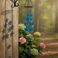 Colorful Nautical Glass Wind Chime Ocean Themed Sea Star Wind Chime Decorative for Garden, Patio, Balcony