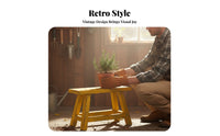 Small Four-Legged Pedestal Retro Design Short-Legged Pedestal Stool Rustic appeal