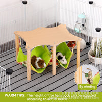 Wooden Hamster Hammock Pet Cage Landscaping Tool Double Hammock Guinea Pig Entertainment Habitat Hideout