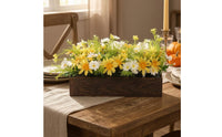 Wooden Blossom Table Decor Wood Grain Artificial Blossom Arrangement Realistic Look Home Decoration