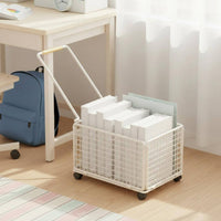 With Wheels Deskside Storage Trolley Large Capacity Rolling Book Cart Space-Saving Mobile Organizer Shelf Heavy Duty for Teachers, Library