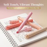 Highlighter Set with Slanted Students, Fluorescent Marker Pen for Note Taking and Journaling, Assorted of 4 Non-Erasable