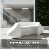 Fiberglass Reception Counter Sturdy Construction Curved Front Desk Seamless Single-Piece Look Modern Commercial Desk for Medical Office