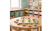 Color Sorting Board Screenunplugged Wooden Sliding Game Color Matching Game Tactile Toy Safe for Preschoolers, Playroom