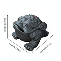 Tea Pet Frog Wealth Symbol Table Ornament Handmade Decor for Gift Display