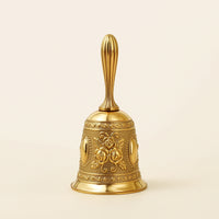 Hand Bell with Handle Embossed Metal Hand Bell Polished for Classrooms