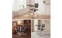 Bedside Transfer Chair Mobile Transfer Chair with Tray Padded Medical Equipment for Caregivers, Elderly, Nursing Homes