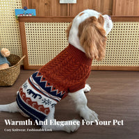 Soft Material Fair Isle Dog Sweater Long-Lasting Knitted Pet Sweater Stretchable for Dogs, Small Pets, Cold Weather, Daily Wear