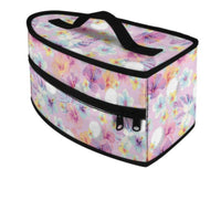 Zippered Iron Storage Bag Top Handle Floral Iron Bag Black Trim