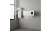 Flat Front Electric Wall Heater Black Control Panel Wall-Mounted Heater Rounded Corners Home Heating Slim