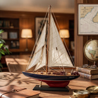 Wooden Sailing Boat Model with Stand Tabletop Wooden Sailboat Model Sailboat Decoration with Stand Small Coastal for Collectors